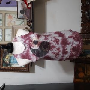 Womens Tshort tank top Fifth Sun sz Large Tie Dye Summer Yin Yang Sun moon pink